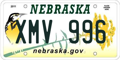 NE license plate XMV996
