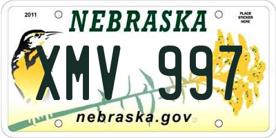 NE license plate XMV997