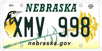 NE license plate XMV998