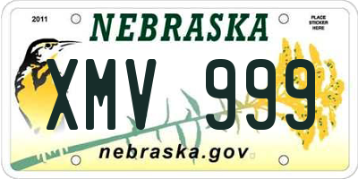 NE license plate XMV999