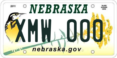 NE license plate XMW000