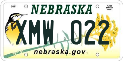 NE license plate XMW022
