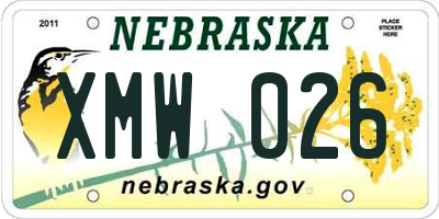 NE license plate XMW026