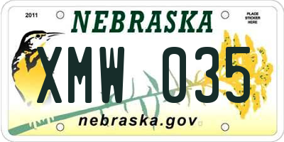 NE license plate XMW035