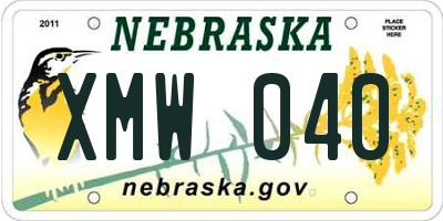 NE license plate XMW040