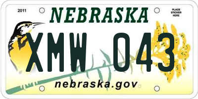 NE license plate XMW043