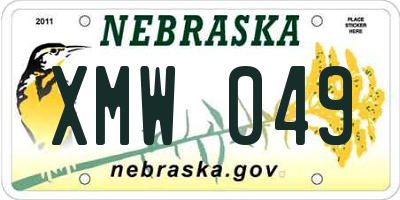 NE license plate XMW049