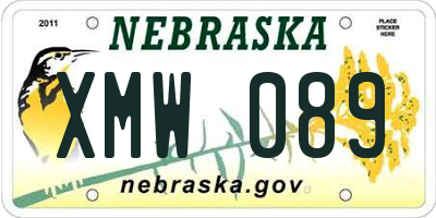 NE license plate XMW089