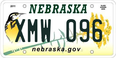 NE license plate XMW096