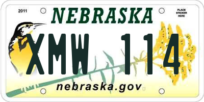 NE license plate XMW114