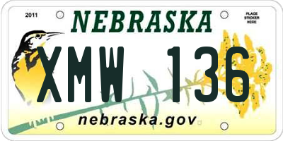 NE license plate XMW136