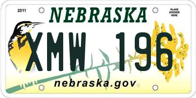 NE license plate XMW196