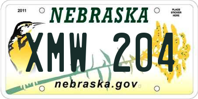 NE license plate XMW204