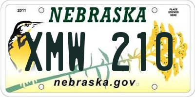 NE license plate XMW210