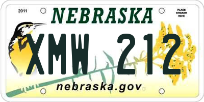 NE license plate XMW212