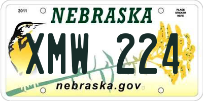 NE license plate XMW224