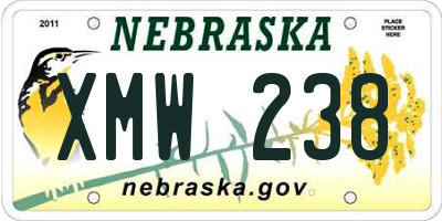 NE license plate XMW238