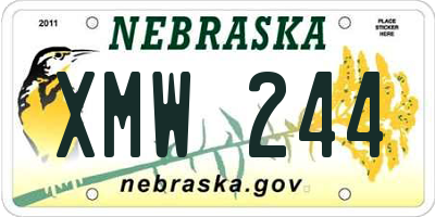 NE license plate XMW244