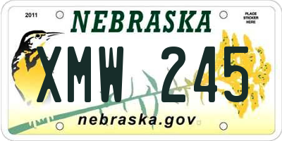 NE license plate XMW245