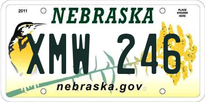 NE license plate XMW246
