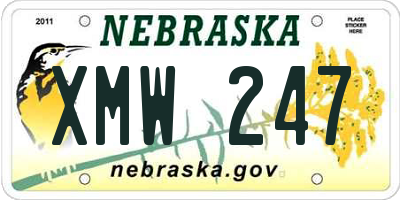 NE license plate XMW247