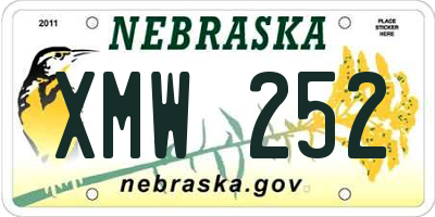 NE license plate XMW252