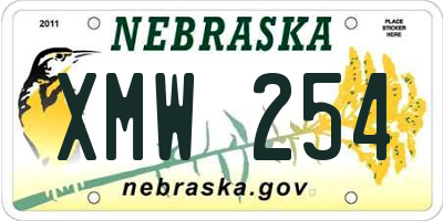 NE license plate XMW254