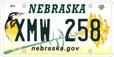 NE license plate XMW258