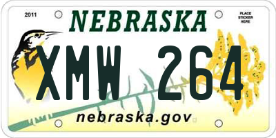 NE license plate XMW264