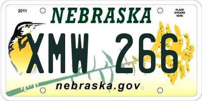NE license plate XMW266