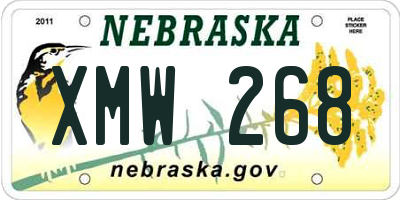 NE license plate XMW268