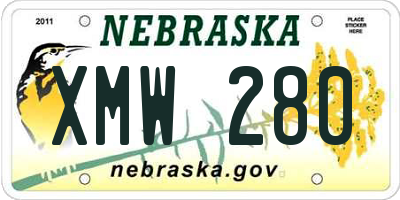 NE license plate XMW280