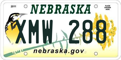 NE license plate XMW288