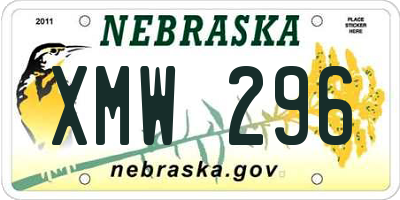 NE license plate XMW296