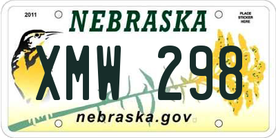 NE license plate XMW298