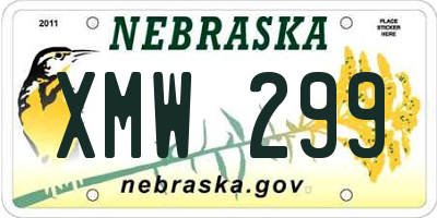 NE license plate XMW299
