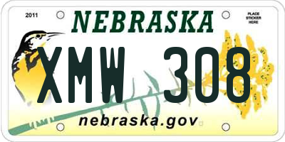 NE license plate XMW308