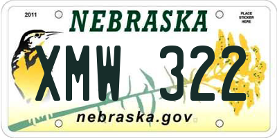 NE license plate XMW322