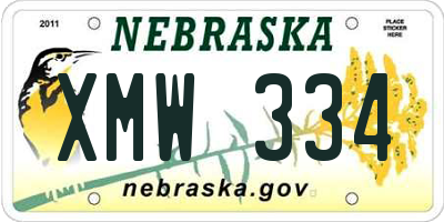NE license plate XMW334