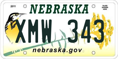 NE license plate XMW343