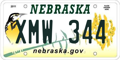 NE license plate XMW344