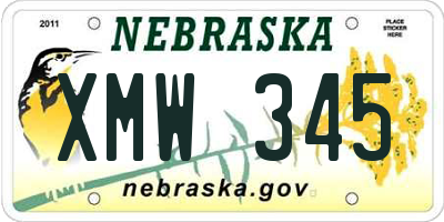 NE license plate XMW345