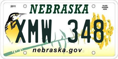 NE license plate XMW348