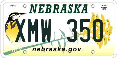 NE license plate XMW350