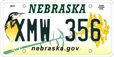 NE license plate XMW356