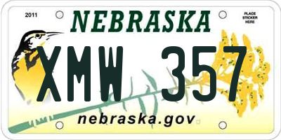 NE license plate XMW357