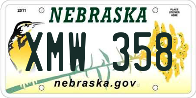 NE license plate XMW358