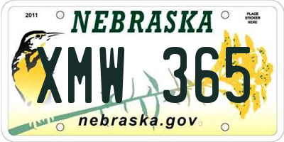 NE license plate XMW365
