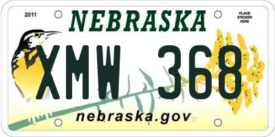 NE license plate XMW368