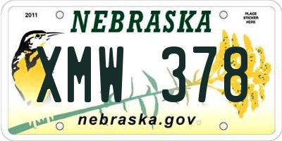 NE license plate XMW378